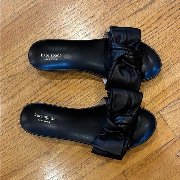 Kate Spade Black Bow Flats - Picture 3 of 9
